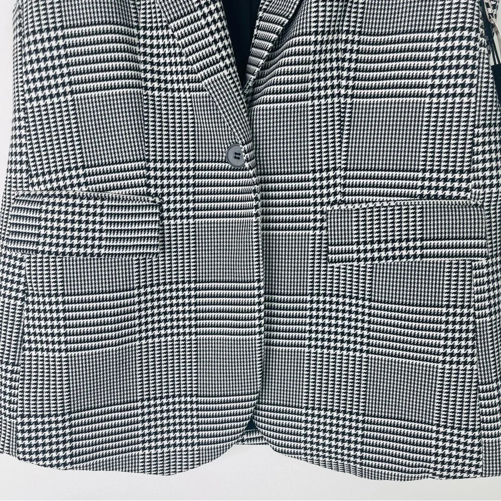 NWT Rachel Zoe black white houndstooth button preppy vest large - Picture 3 of 8
